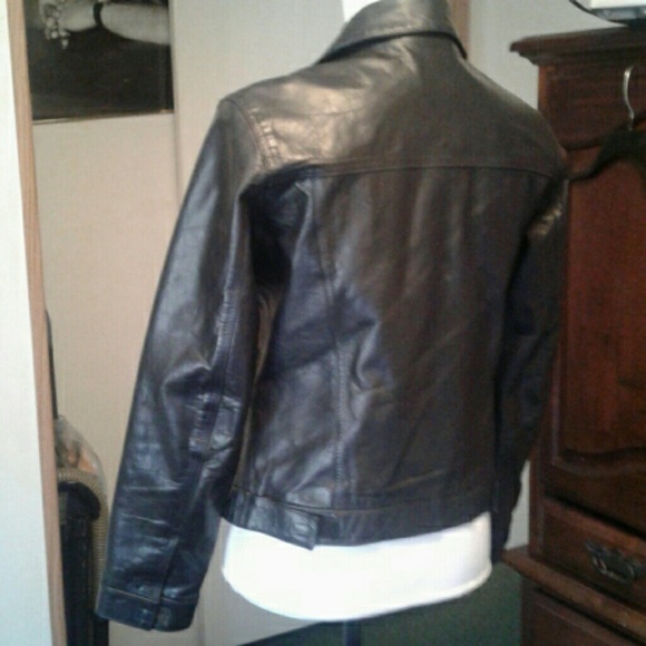GAP black leather jacket - Picture 3 of 5